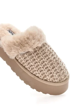 Pantofole beige intrecciate con interno in peluche S79Y310-SUPERGA Best