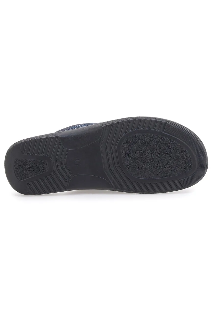 Pantofole blu con tessuto lavorato e plantare anatomico Inblu 16 DG