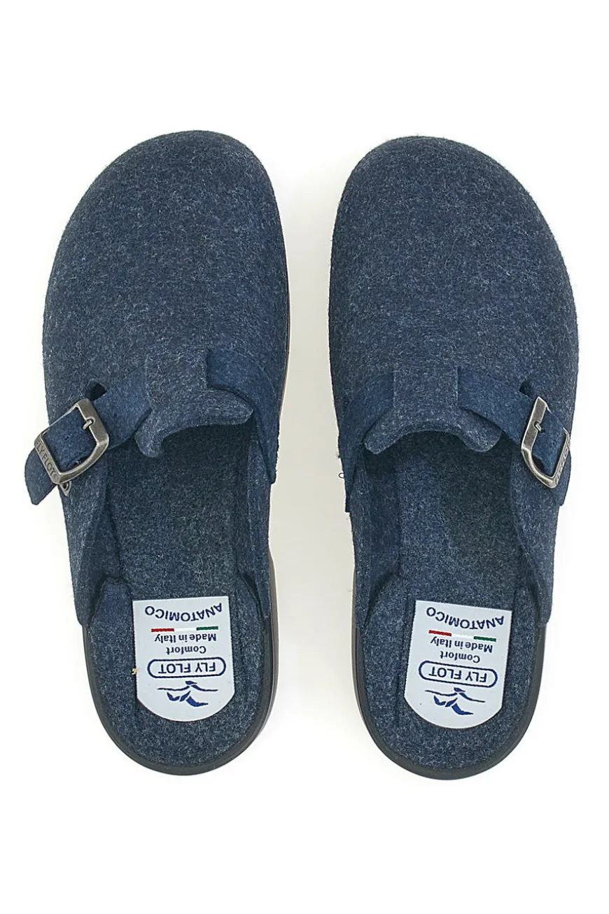 Pantofole Blu In Panno Made In Italy Fly Flot 62611