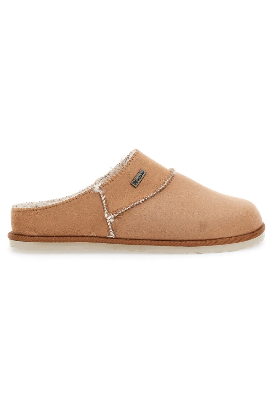 Pantofole Camel con plantare estraibile e pelliccia INBLU 41 CS