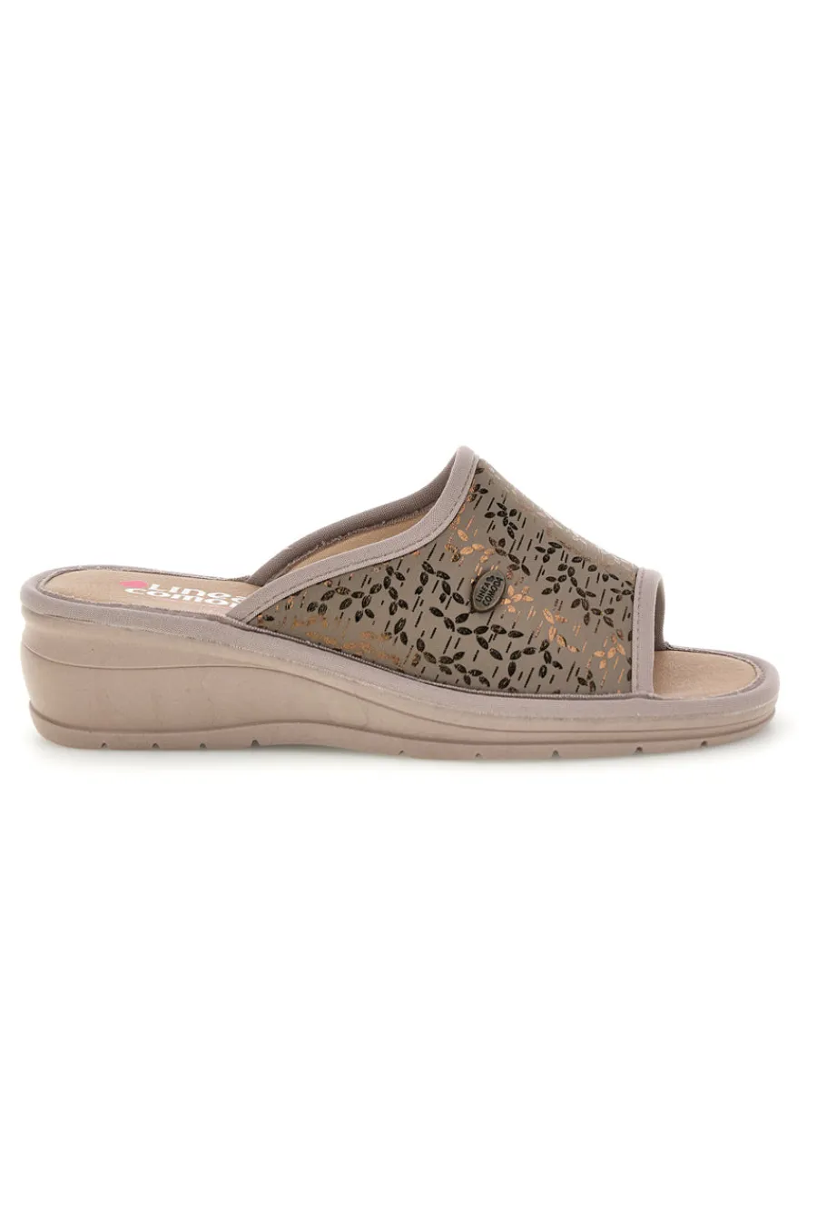 Pantofole Tortora con fascia traforata 7555-LINEA COMODA Clearance