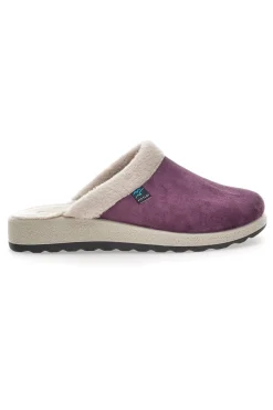 Pantofole viola con bordo in pelo e suola comfort Fly Flot 90510X20PM