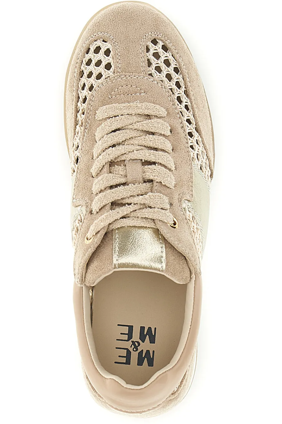 Perforierte Schnürschuhe in Beige mit laminierten Einsätzen Me & me TW26S5813803-ME u0026 ME Online