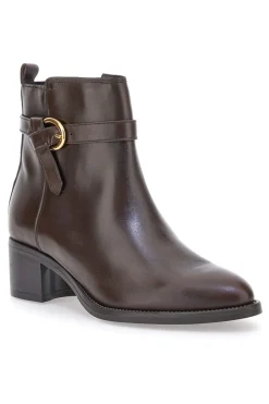 852160 Stiefeletten aus braunem Leder mit niedrigem Absatz-PITTARELLO CLASS Hot