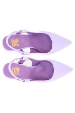 006 Lilafarbene Slingback-Pumps aus Mikrofaser-PITTARELLO ELITE Sale