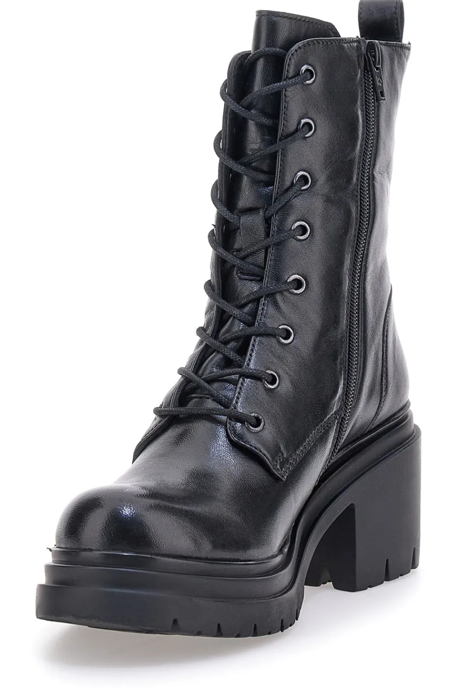 KI4040 e Stiefeletten mit breitem Absatz und Schnürverschluss-PITTARELLO FOCUS Discount