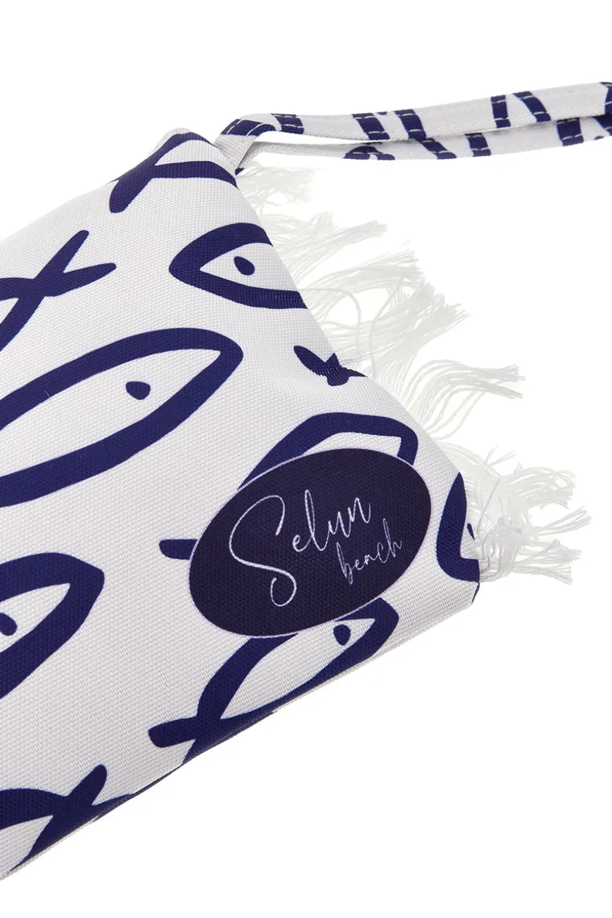Pochette Mare Bianca con Stampa Pesci Selun beach SUI 261021