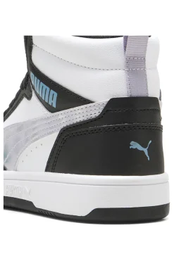 Rebound V6 Mid Space Belle Jr – Schwarze und weiße High-Top-Sneaker mit schillernden Details-PUMA Clearance