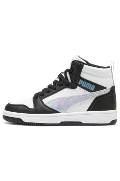 Rebound V6 Mid Space Belle Jr – Schwarze und weiße High-Top-Sneaker mit schillernden Details-PUMA Clearance