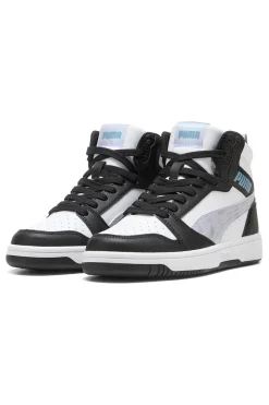 Rebound V6 Mid Space Belle Jr – Schwarze und weiße High-Top-Sneaker mit schillernden Details-PUMA Clearance