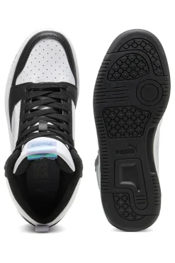 Rebound V6 Mid Space Belle Jr – Schwarze und weiße High-Top-Sneaker mit schillernden Details-PUMA Clearance