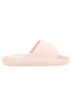 Rosa Gummi-Slipper mit breitem, verziertem Fußbett 1055-2T2L