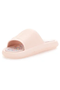 Rosa Gummi-Slipper mit breitem, verziertem Fußbett 1055-2T2L