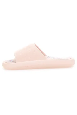Rosa Gummi-Slipper mit breitem, verziertem Fußbett 1055-2T2L