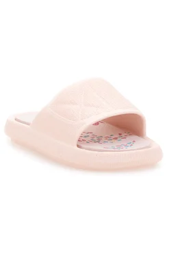 Rosa Gummi-Slipper mit breitem, verziertem Fußbett 1055-2T2L
