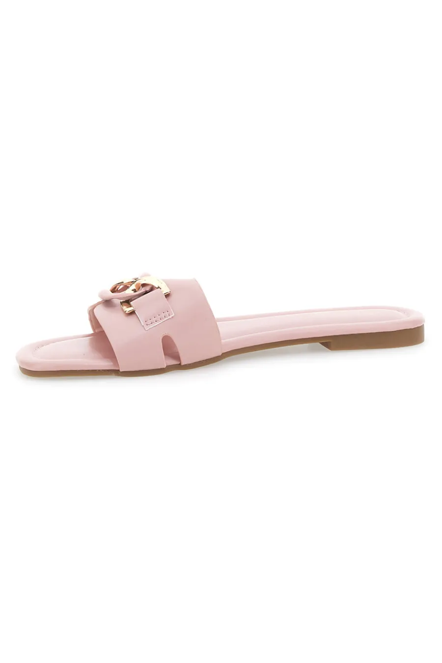 Rosa niedrige Hausschuhe mit Kette 1068-TALEMI Sale