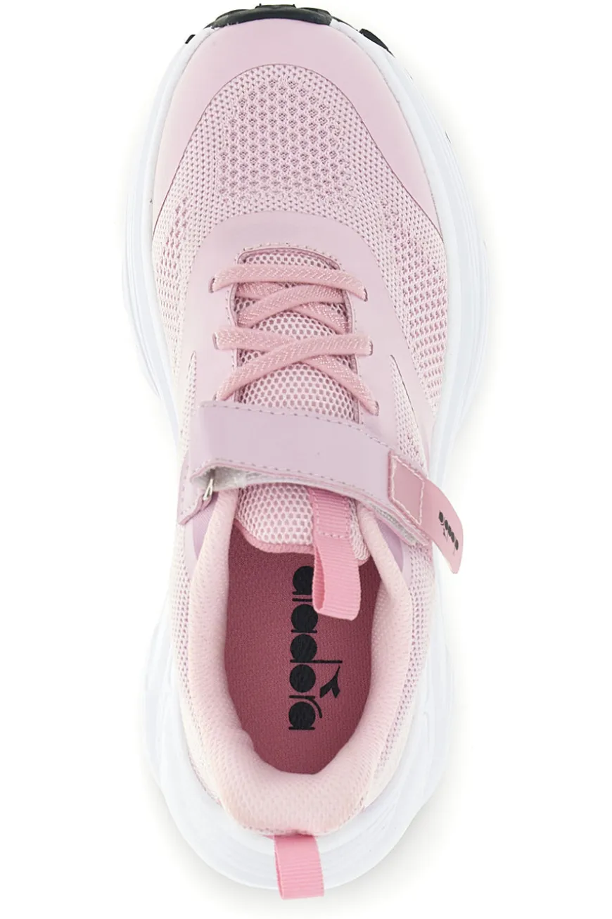Rosa Turnschuhe mit Klettverschluss aus atmungsaktivem Stoff Diadora Snipe 4 Jr