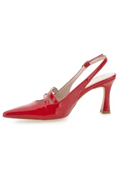 Rote spitze Slingback-Pumps mit Lackeffekt 3591-PITTARELLO GLAM New
