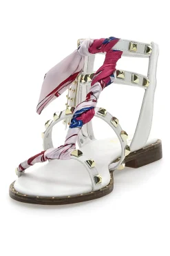 Sandali alla Schiava Bianchi con Borchie Me & Me 1532-ME u0026 ME New