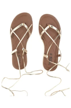 Sandali alla Schiava Platino con Infradito e Tomaia in Pelle A6700103-PITTARELLO SUN New
