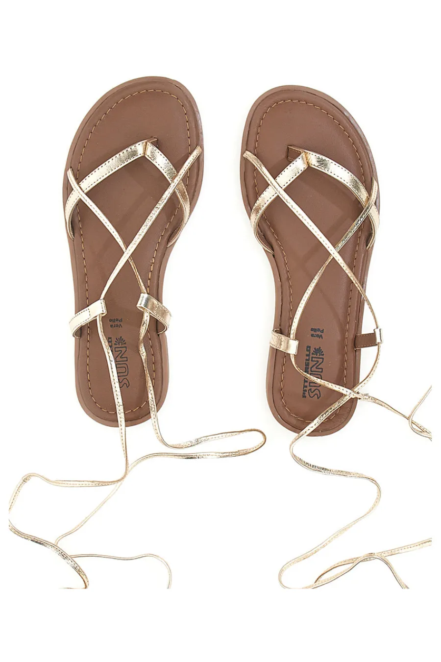 Sandali alla Schiava Platino con Infradito e Tomaia in Pelle A6700103-PITTARELLO SUN New