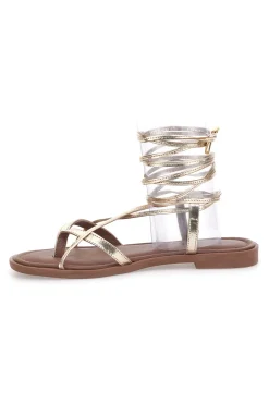 Sandali alla Schiava Platino con Infradito e Tomaia in Pelle A6700103-PITTARELLO SUN New