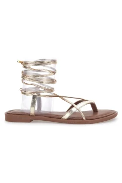 Sandali alla Schiava Platino con Infradito e Tomaia in Pelle A6700103-PITTARELLO SUN New