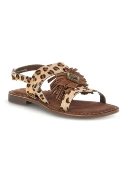 Sandali animalier in vera pelle con frange IF10277-PITTARELLO LOOK New