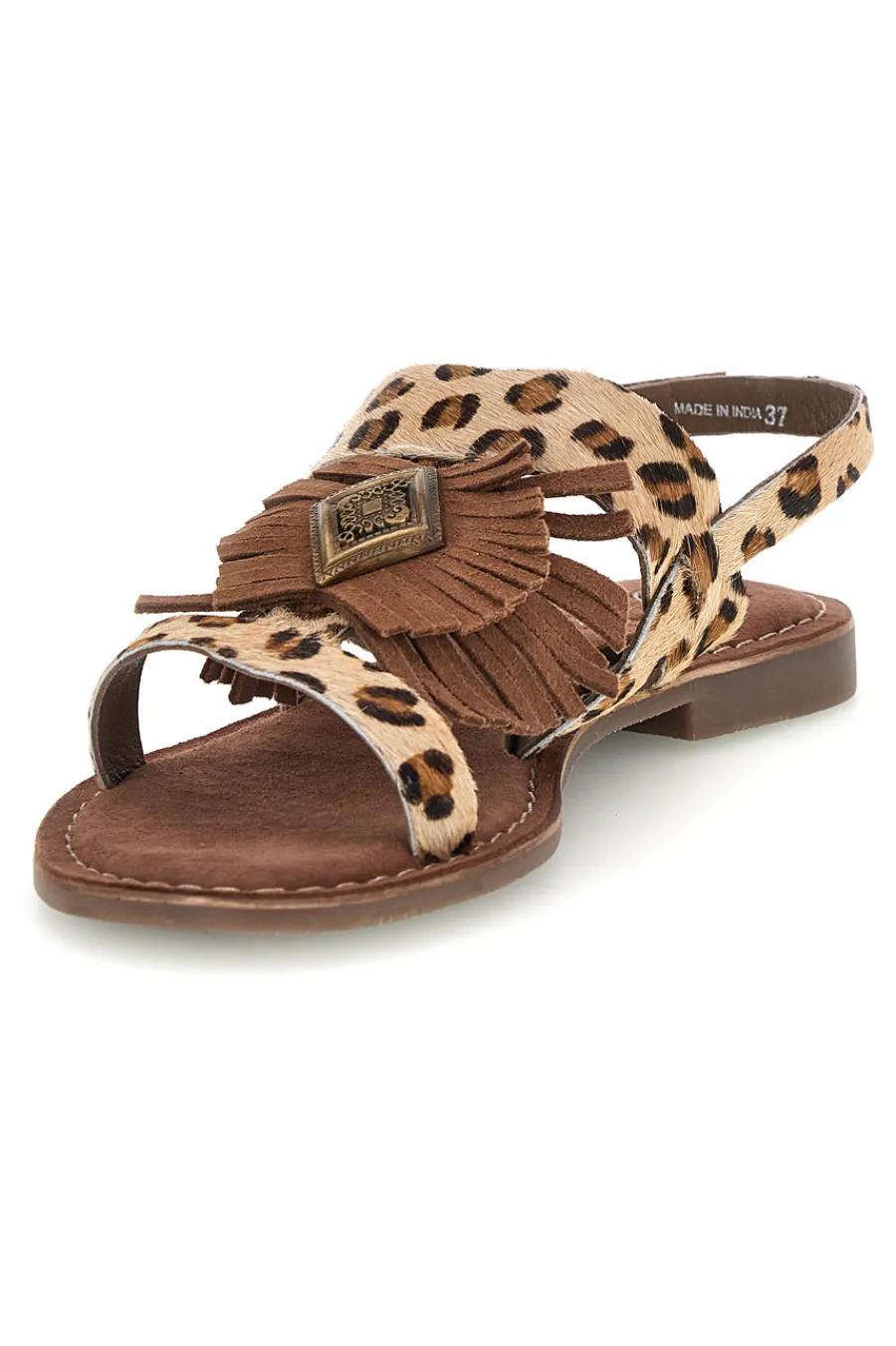 Sandali animalier in vera pelle con frange IF10277-PITTARELLO LOOK New