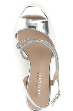 Sandali con cinturino con dettaglio brillante e tacco largo P705-FIRST LADY Outlet