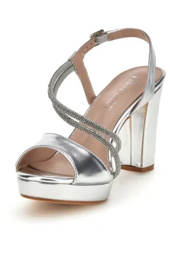 Sandali con cinturino con dettaglio brillante e tacco largo P705-FIRST LADY Outlet
