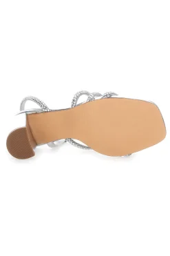 Sandali Argento Con Cinturino e Dettagli Brillanti 255-THE FIRST New