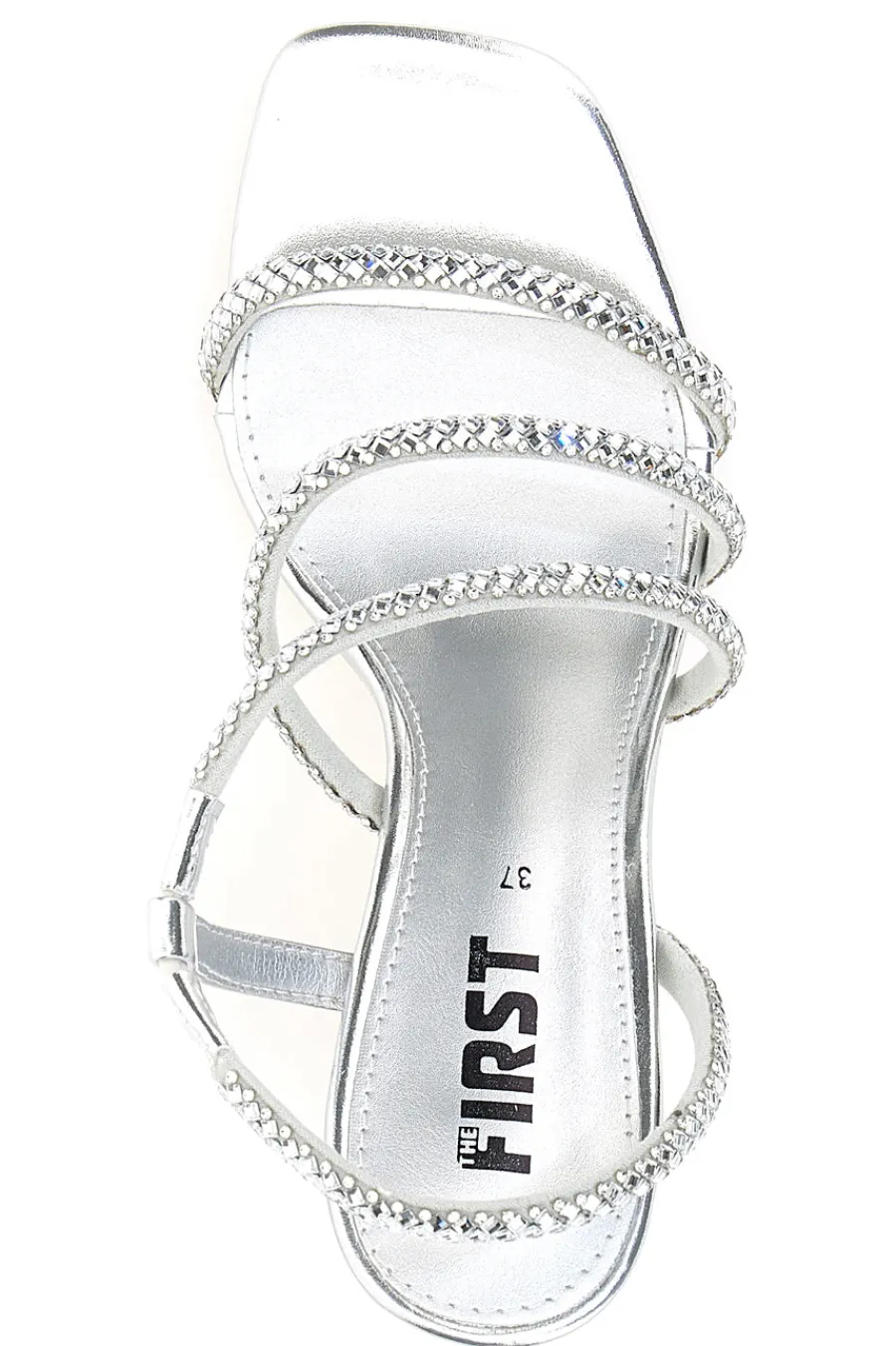 Sandali Argento Con Cinturino e Dettagli Brillanti 255-THE FIRST New