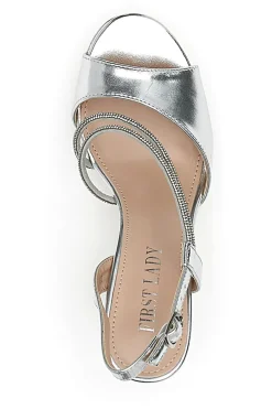 Sandali Con Tacco 9,5 Cm e Strass Da Donna 455-FIRST LADY Hot