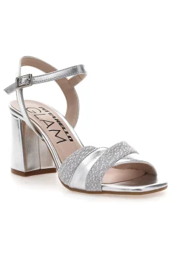 Sandali Argento con Tacco Comodo e Punta Squadrata PITTARELO GLAM 5548-PITTARELLO GLAM Outlet