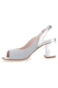 Sandali Argento Con Tacco e Cinturino Sling-back 916-PITTARELLO GLAM Online