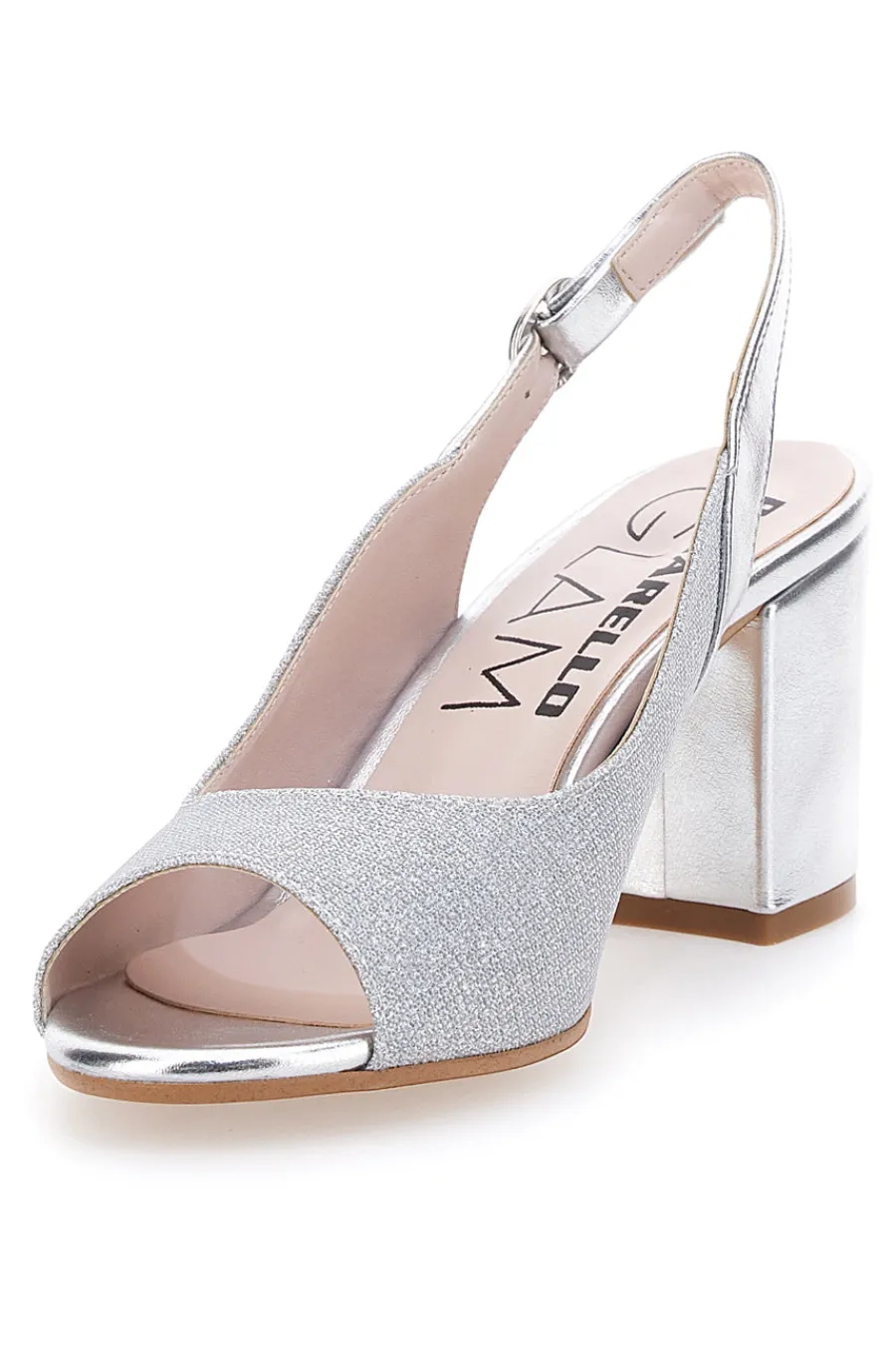 Sandali Argento Con Tacco e Cinturino Sling-back 916-PITTARELLO GLAM Online