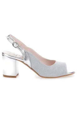 Sandali Argento Con Tacco e Cinturino Sling-back 916-PITTARELLO GLAM Online