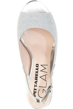 Sandali Argento Con Tacco e Cinturino Sling-back 916-PITTARELLO GLAM Online