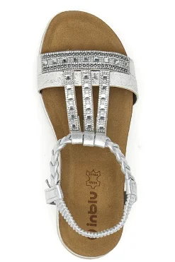 Sandali bassi con strass e fascia intrecciata 11 MF-INBLU