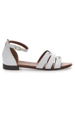 Sandali Bassi Bianchi con Borchiette 225485-PITTARELLO LOOK Sale