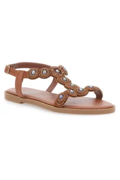 Sandali Bassi Marroni Dettaglio Intreccio PREA752-THE FIRST CHIC New