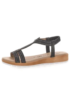 Sandali bassi neri con strass LR253420-MIO TEMPO Hot