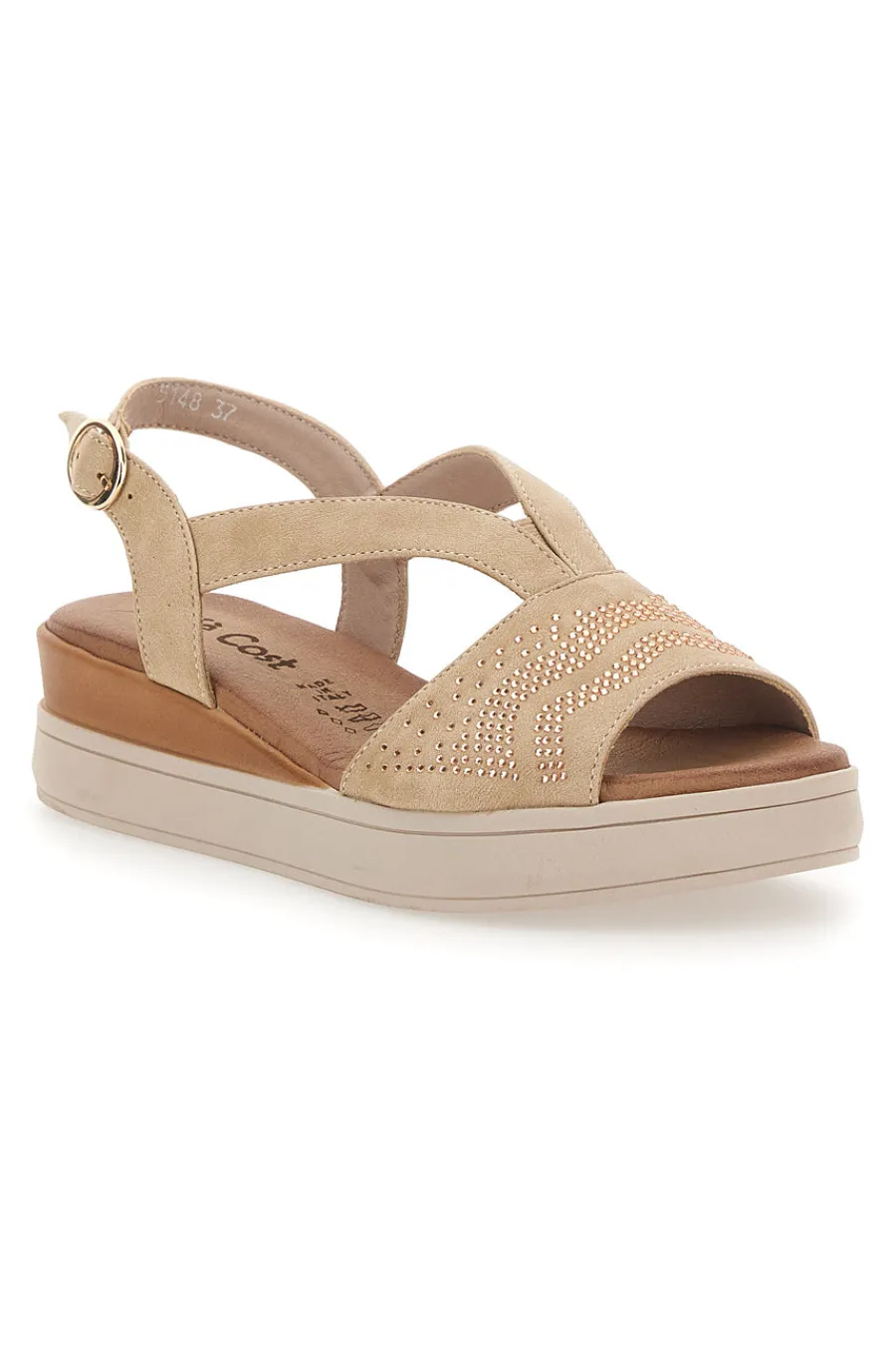 Sandali Beige con Brillantini e Platform CAFE COST 182465148-CAFÈ COST