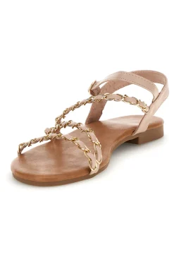 Sandali beige con catena decorativa PREA3682-MON DIEU Outlet