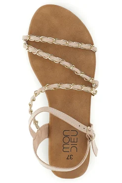 Sandali beige con catena decorativa PREA3682-MON DIEU Outlet