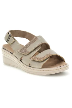 Sandali beige con cinturini regolabili e soletta estraibile 0183-PRIMA RIGA Discount