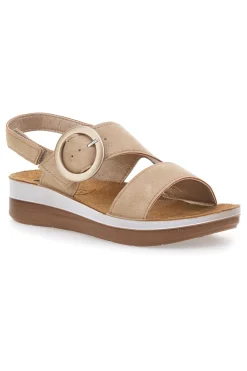 Sandali beige con cinturino comfort e zeppa leggera 21FT-INBLU Outlet