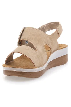 Sandali beige con cinturino comfort e zeppa leggera 21FT-INBLU Outlet