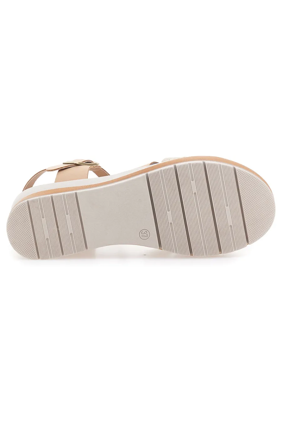 Sandali beige con cinturino e zeppa leggera 405-BIO UP Best